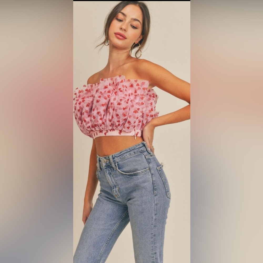 Mia & Penelope's Valentine's Day crop top